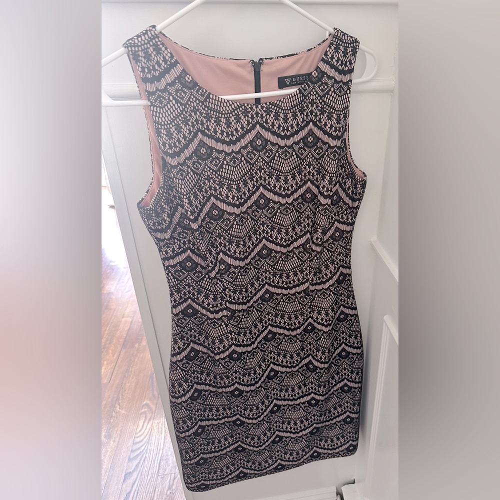 Guess Black and Pink Mini Dress